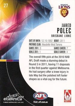 2012 Select AFL Eternity #27 Jared Polec Back
